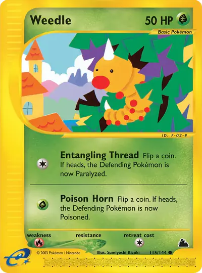 Carte Pokémon Weedle 115/182 — Skyridge