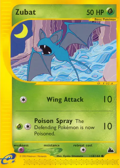 Carte Pokémon Zubat 118/182 — Skyridge