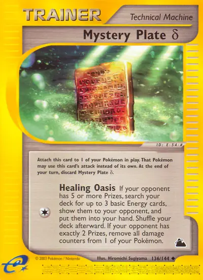Image de la carte Pokemon Mystery Plate δ 136/182