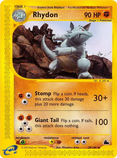 Carte Pokémon Rhydon 29/182 — Skyridge