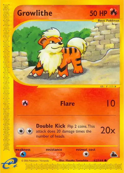 Carte Pokémon Growlithe 62/182 — Skyridge