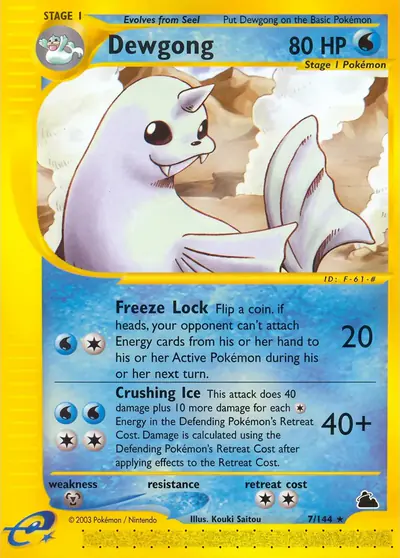 Carte Pokémon Dewgong 7/182 — Skyridge
