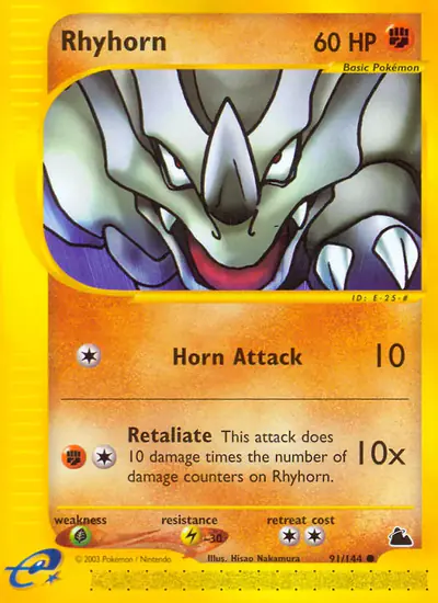 Image de la carte Pokemon Rhinocorne 91/182