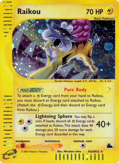 Image de la carte Pokemon Raikou H26/182