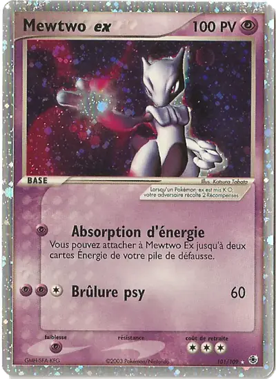Image de la carte Pokemon Mewtwo ex 101/109