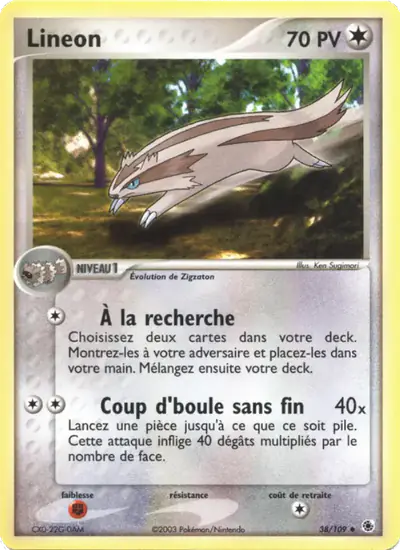 Image de la carte Pokemon Linéon 38/109