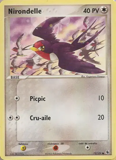 Image de la carte Pokemon Nirondelle 72/109