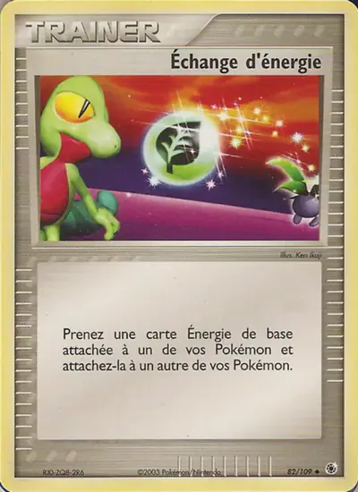 Image de la carte Pokemon Échange d'énergie 82/109