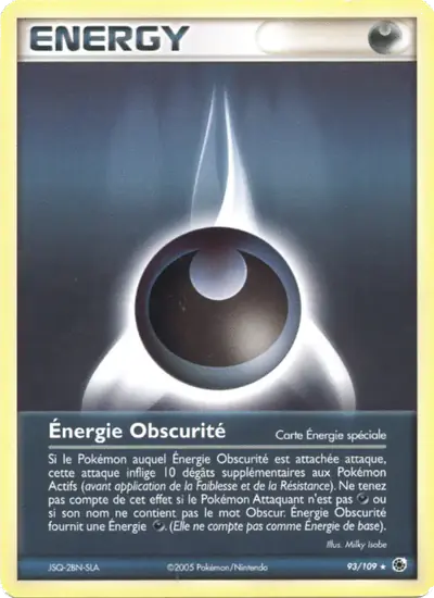 Image de la carte Pokemon Énergie Obscurité 93/109