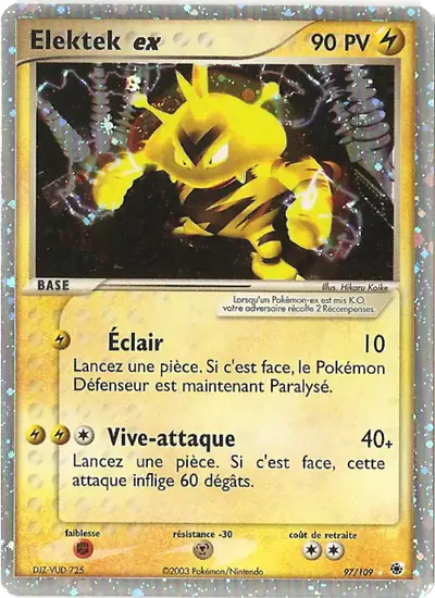 Image de la carte Pokemon Elektek ex 97/109