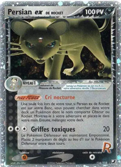 Image de la carte Pokemon Persian ex de Rocket 116/115