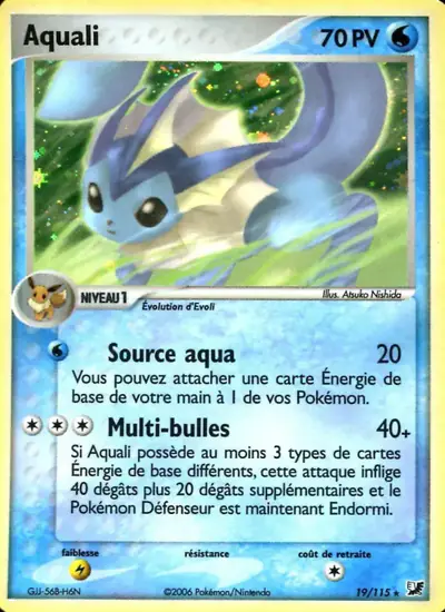Image de la carte Pokemon Aquali 19/115