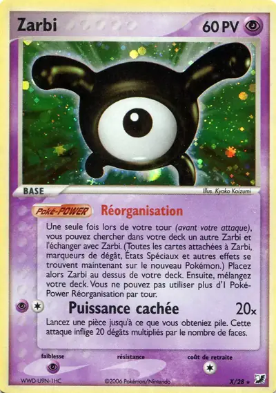 Image de la carte Pokemon Zarbi X/115
