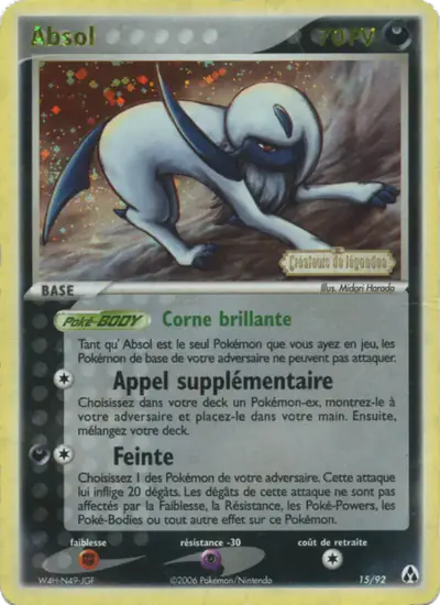 Image de la carte Pokemon Absol 15/92