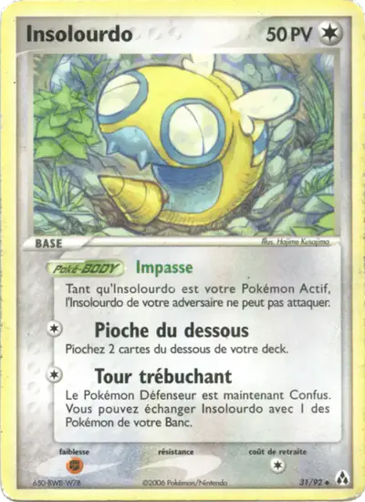 Image de la carte Pokemon Insolourdo 31/92