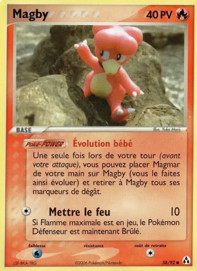 Image de la carte Pokemon Magby 58/92