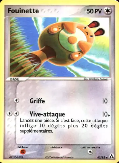 Image de la carte Pokemon Fouinette 62/92