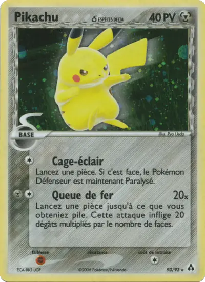 Image de la carte Pokemon Pikachu δ 93/92