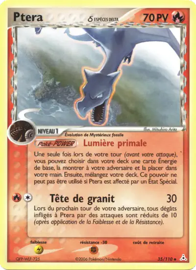 Image de la carte Pokemon Ptera δ 35/110