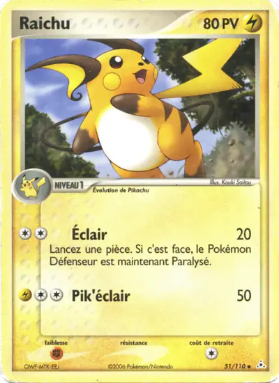 Image de la carte Pokemon Raichu 51/110