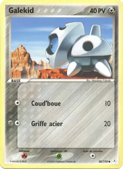 Image de la carte Pokemon Galekid 58/110