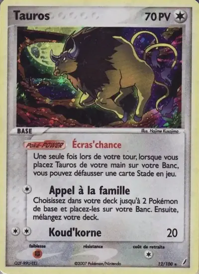 Image de la carte Pokemon Tauros 12/100