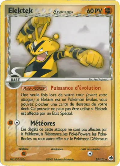Image de la carte Pokemon Elektek δ 29/101