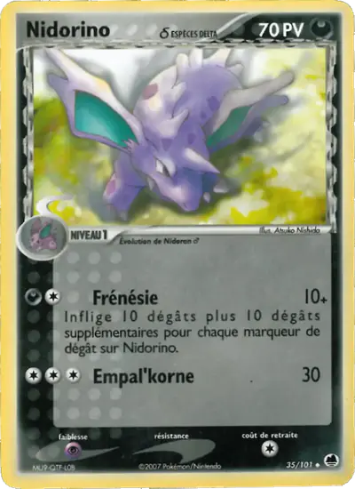 Image de la carte Pokemon Nidorino δ 35/101