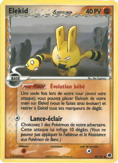 Image de la carte Pokemon Elekid δ 48/101