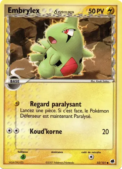 Image de la carte Pokemon Embrylex δ 52/101