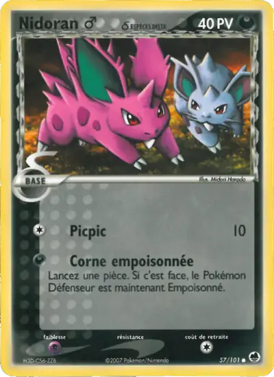 Image de la carte Pokemon Nidoran ♂ δ 57/101