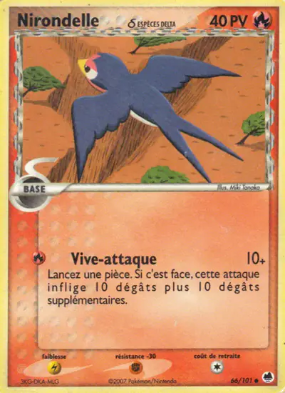 Image de la carte Pokemon Nirondelle δ 66/101