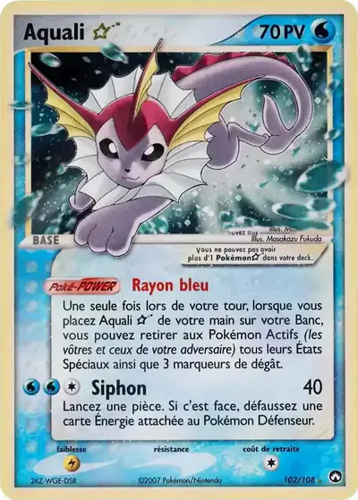 Image de la carte Pokemon Aquali Star 102/108