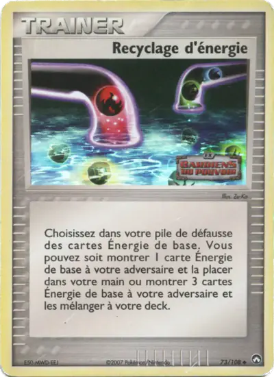 Image de la carte Pokemon Recyclage d'énergie 73/108