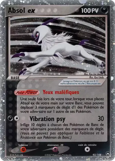 Image de la carte Pokemon Absol ex 92/108