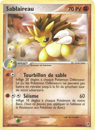 Image de la carte Pokemon Sablaireau 21/100