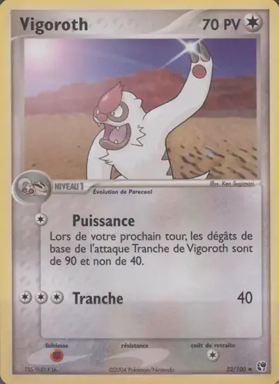 Image de la carte Pokemon Vigoroth 52/100