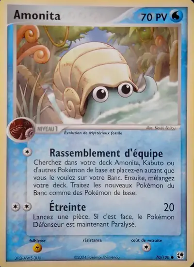 Image de la carte Pokemon Amonita 70/100