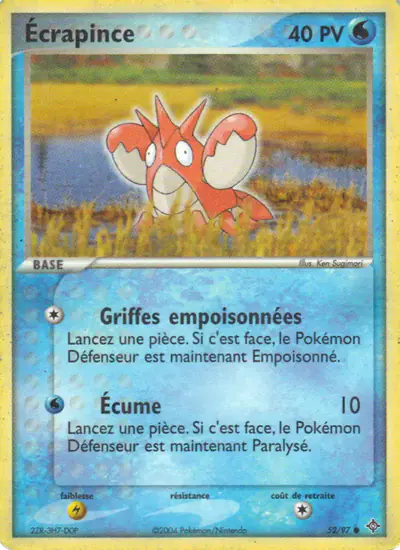 Image de la carte Pokemon Écrapince 52/97