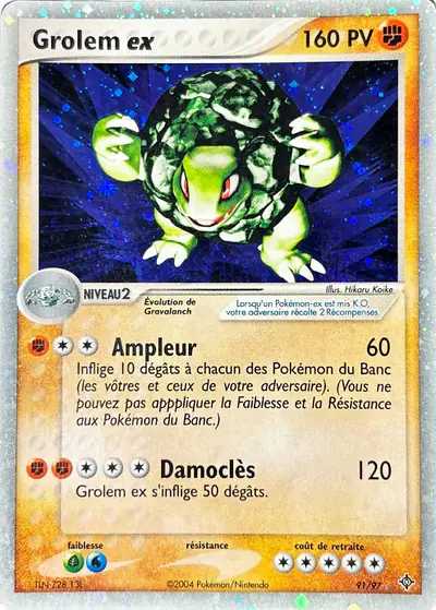 Image de la carte Pokemon Grolem ex 91/97