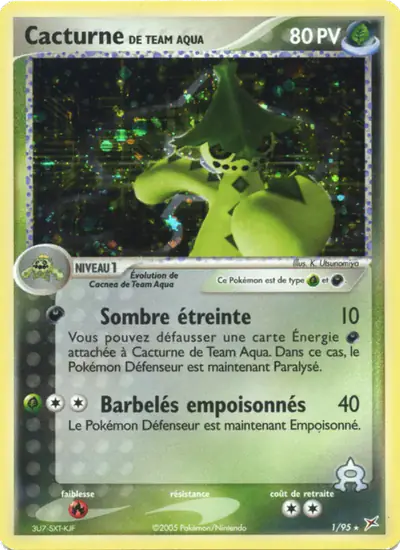 Image de la carte Pokemon Cacturne de Team Aqua 1/95
