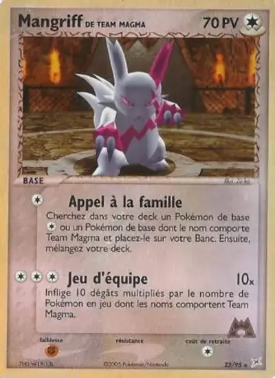 Image de la carte Pokemon Mangriff de Team Magma 23/95