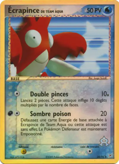 Image de la carte Pokemon Écrapince de Team Aqua 26/95