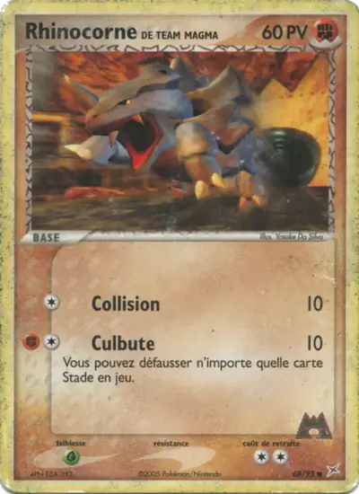 Image de la carte Pokemon Rhinocorne de Team Magma 68/95