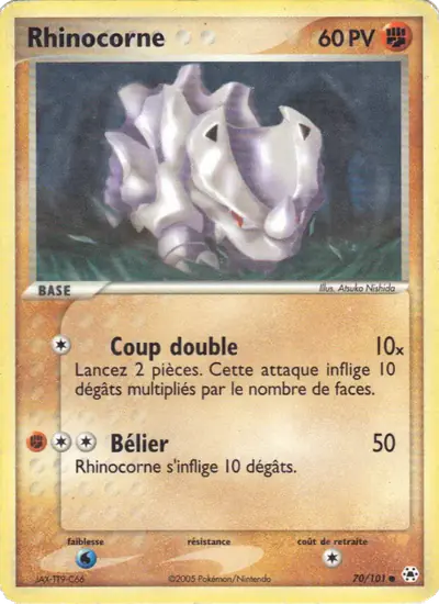 Image de la carte Pokemon Rhinocorne 70/101