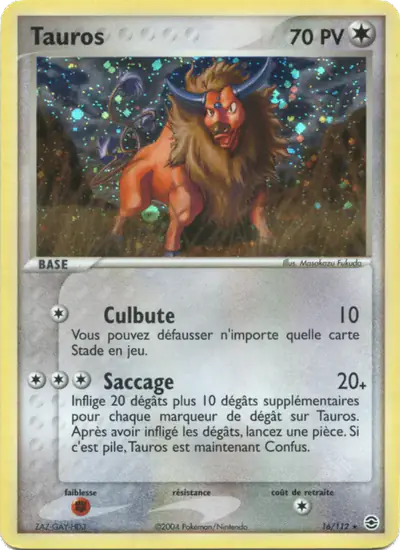 Image de la carte Pokemon Tauros 16/112