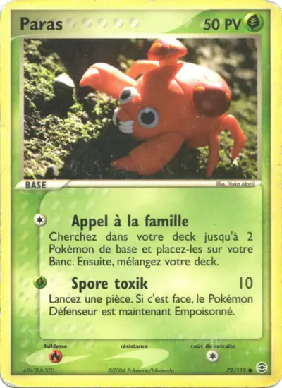 Image de la carte Pokemon Paras 72/112