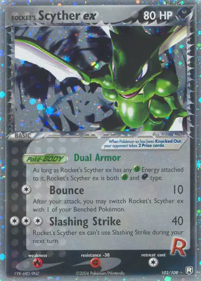 Image de la carte Pokemon Rocket's Scyther ex 102/109