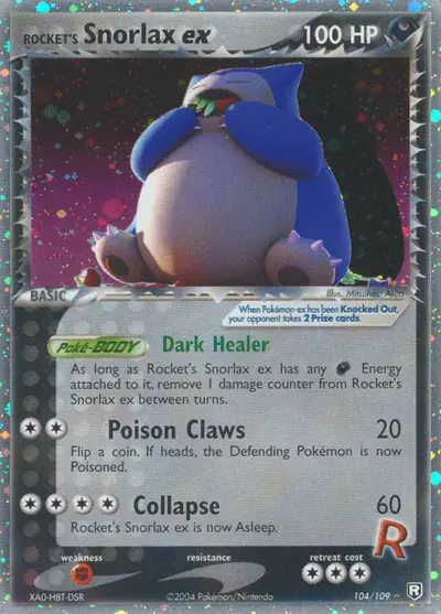 Image de la carte Pokemon Rocket's Snorlax ex 104/109