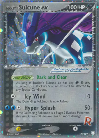 Image de la carte Pokemon Rocket's Suicune ex 105/109